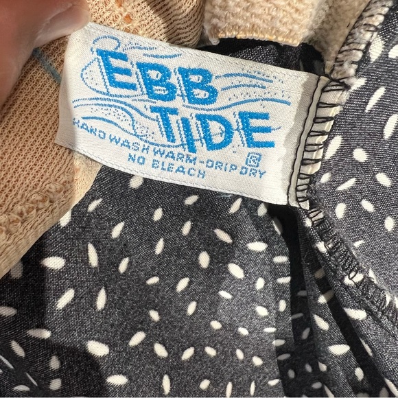 Vintage Modest Swimsuit Women's XL (16/18) Full Cheek Coverage Black and White - Picture 8 of 11